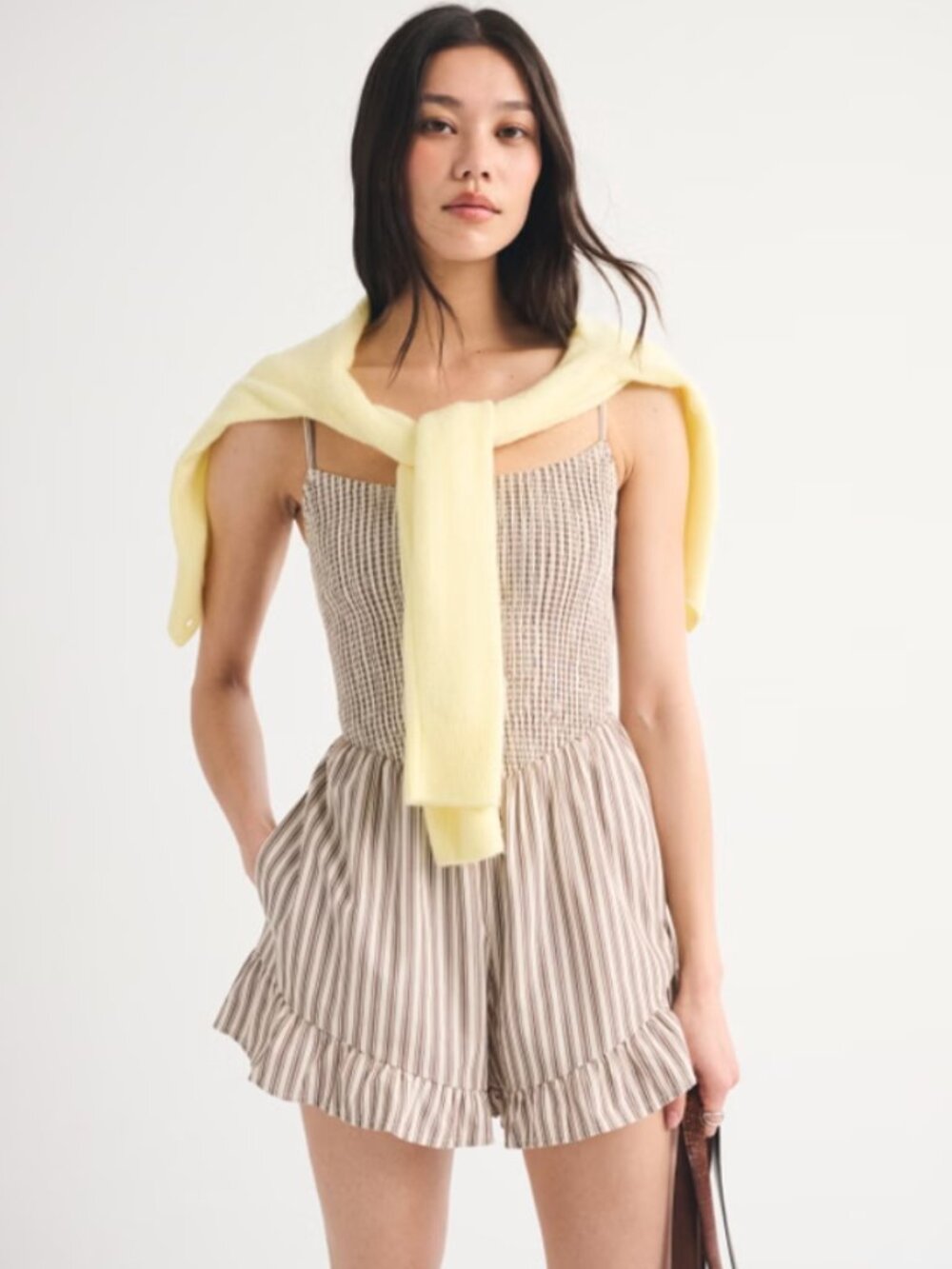 NWT A&F Sydney Smocked Dipped-Waist Romper